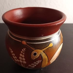 Tonala Mexico Clay Pottery 4" Miniature Pot